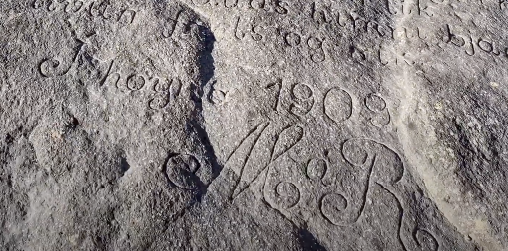 Poem carved in rock