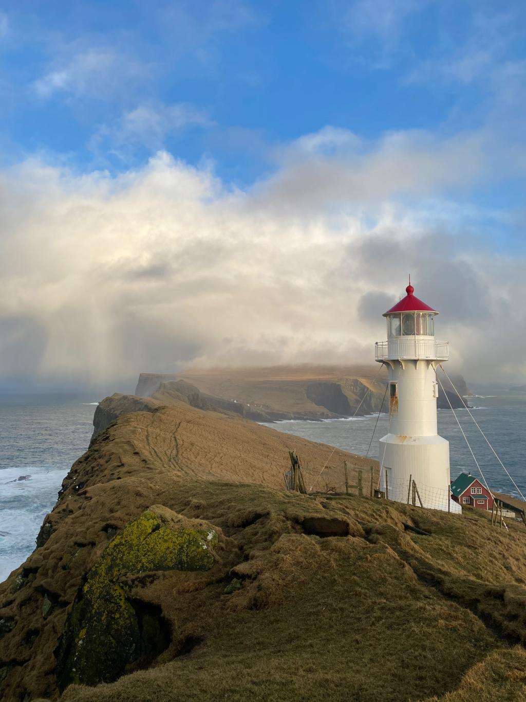 The lighthouse of the islet of Mykineshólmur